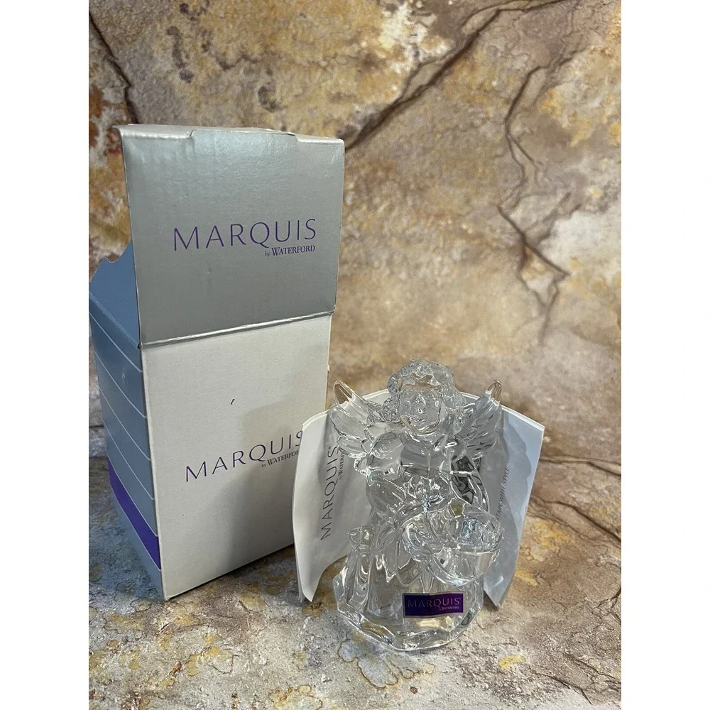 Waterford Crystal Marquis ANGEL CANDLE HOLDER #40018360  Box Opened Not Used
